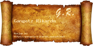 Gangetz Rikarda névjegykártya